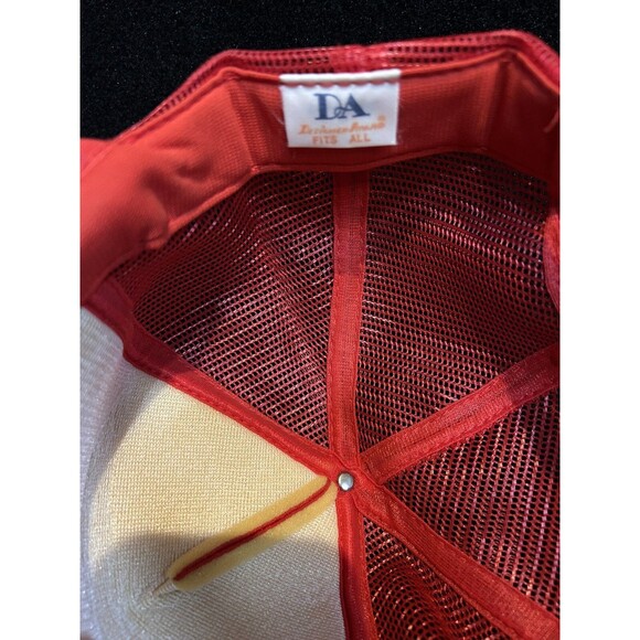 Vintage Trudell Trailers Red Snapback Hat/Cap Trucker Baseball - Picture 7 of 11